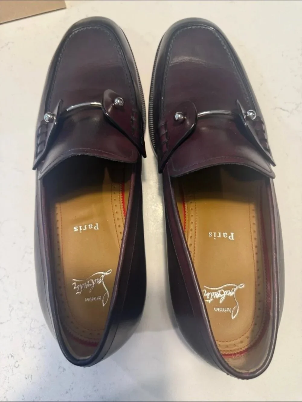 Christian Louboutin Men’s Chambelic Flat in Oxblood